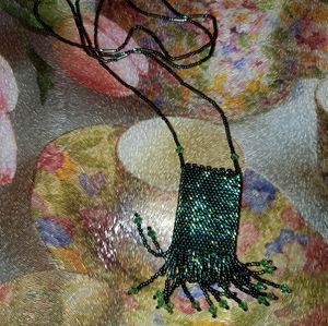Handmade Beaded Tassel Amulet Pouch Necklace